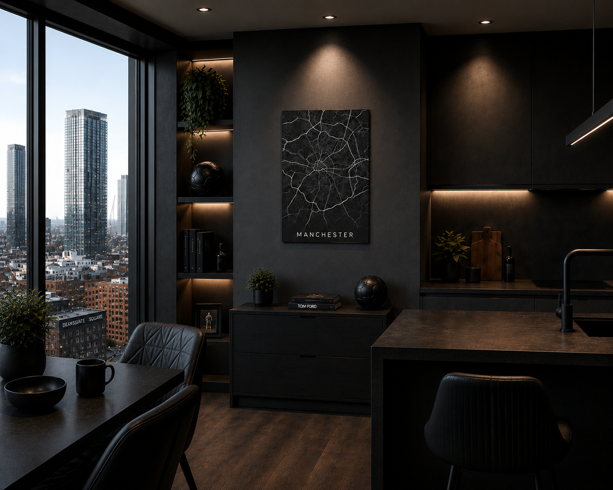 MANCHESTER - Premium Aluminium Map