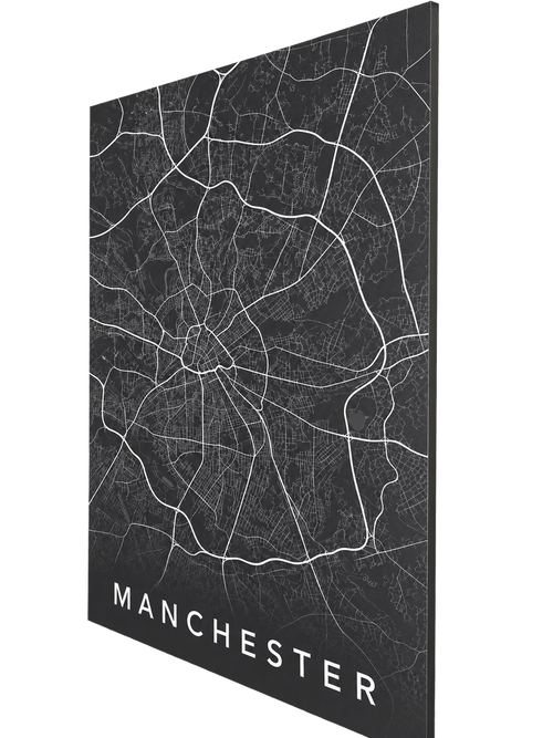 MANCHESTER - Premium Aluminium Map