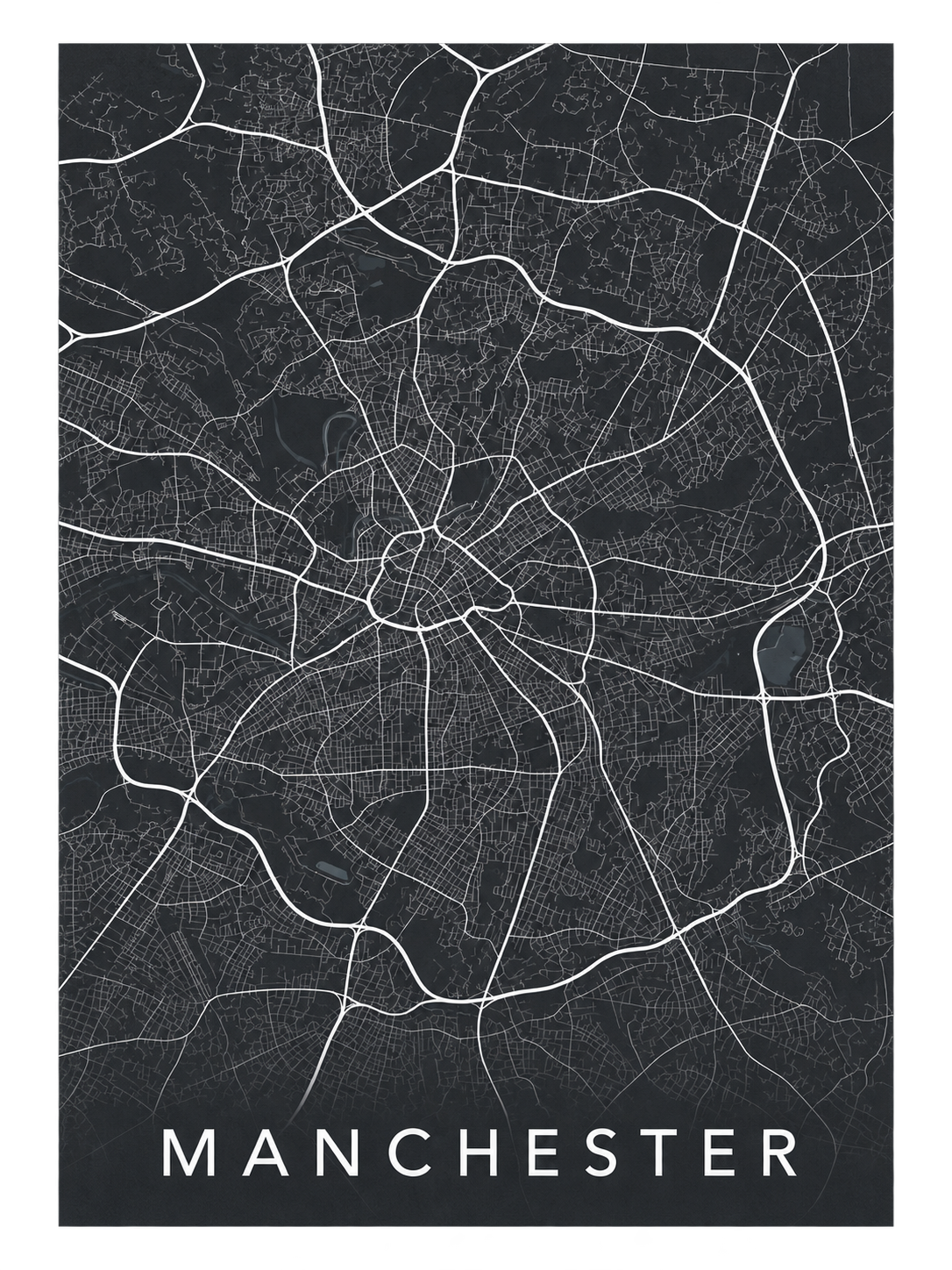 MANCHESTER - Premium Aluminium Map